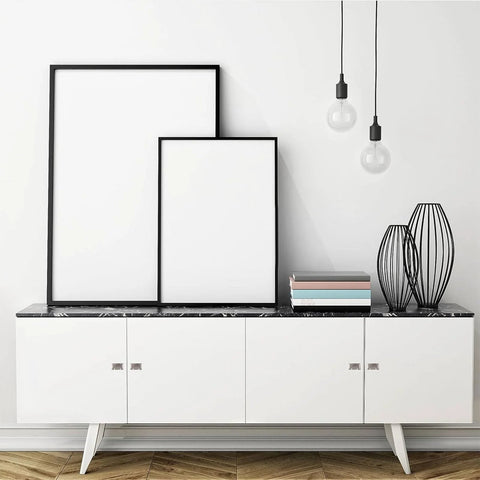 White cabinet with 4 Pack Nickel Pocket Door Handles Flush Ring Pulls Hidden Furniture Handles For Cabinets, Closets And Drawers