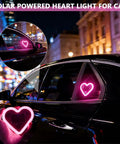 Solar Powered Heart Light For Cars Wireless LED Ambient Lamp With 6 Modes And Vibration Sensor Auto On At Night on car window