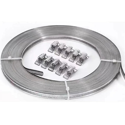 Heavy Duty 304 Stainless Steel Hose Clamp Assortment Kit With Adjustable Worm Gear Strap For DIY Car Repair, Plumbing Fixes And Heavy Equipment Maintenance That Stays Tight Without Slipping Or Losing Grip Under Pressure, coiled clamps