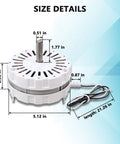 Power Vent Motor For Attic Vent Fan Replacement 3.4 Amp 1100 RPM 115 Volt 60 Hz 1/10 HP with size dimensions, Lomanco 18000/2000 compatibility