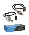 Oxygen O2 Sensor Upstream And Downstream Drop In Replacement Kit For Kia Forte Optima Rondo Sorento Sportage And Hyundai Santa Fe Sonata Tucson 2.0L 2.4L 2009 Through 2016 2 Pack, showing two sensors and box packaging