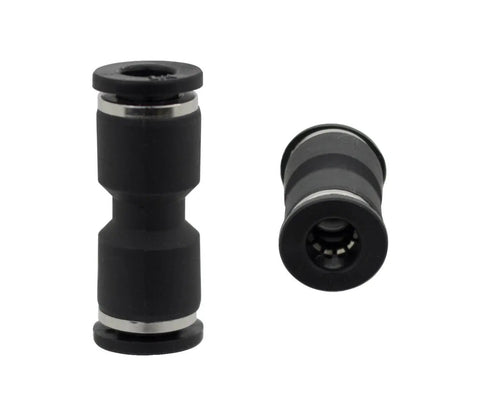 PUC Series Push To Connect Air Fittings Union Straight One Quarter Inch Tube OD Black Sleeve Pack Of 10 For Polyurethane And Nylon Tubing