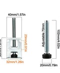 Adjustable Furniture Feet Set 8 Pieces with Heavy Duty Zinc Alloy Leveling Legs size chart and dimensions