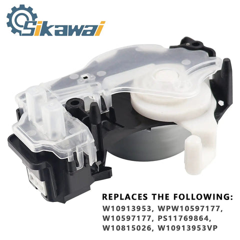Washer Shift Actuator Replacement for Whirlpool Washers Plug and Play Direct Fit, replaces W10913953 W10597177 W10815026, white plastic part with gear mechanism
