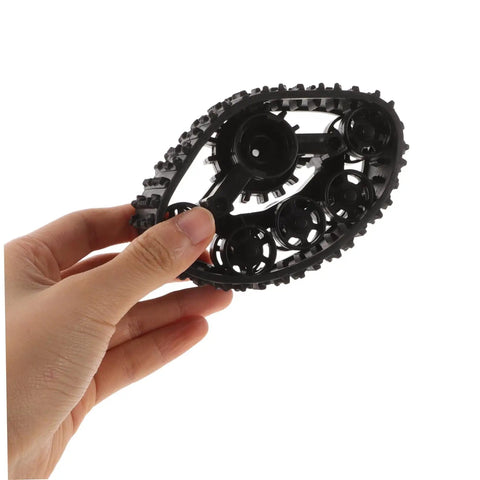 Hand holding Track Wheel Replacement Kit For Toy Tank Crawler All Terrain Off Road DIY Drive System Upgrade Snow Mud And Rugged Terrain