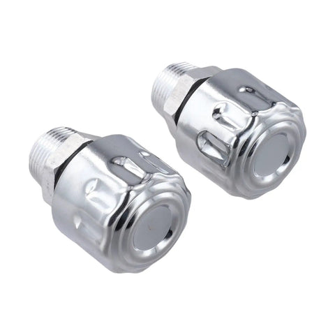 2-Pack NPT Threaded Breather Cap Reducer With 40 Micron Oil Filter For Gear Tanks in steel with a shiny finish.
