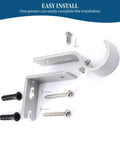 Heavy Duty Adjustable Curtain Rod Brackets For 1 Inch Rods, Silver Color, Set Of 2 with screws and wall anchors