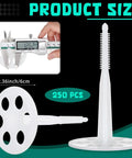 Top Shelf Professional Grade 250 Pack Heavy Duty Plastic Masonry Fasteners With Secure Washers Tough As Nails Concrete Anchors, 2.36 inch diameter and 3.9 inch length.