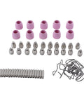Gorgeous Glossy Plasma Cutter Torch Consumables Set For Ag60 Electrode And Nozzle with pink and metallic parts for smooth cutting.