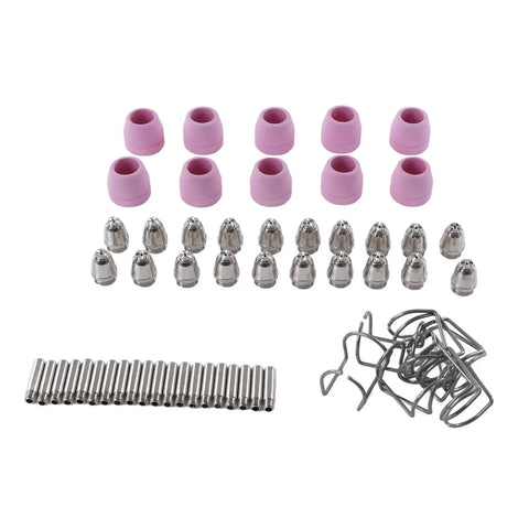Gorgeous Glossy Plasma Cutter Torch Consumables Set For Ag60 Electrode And Nozzle with pink and metallic parts for smooth cutting.