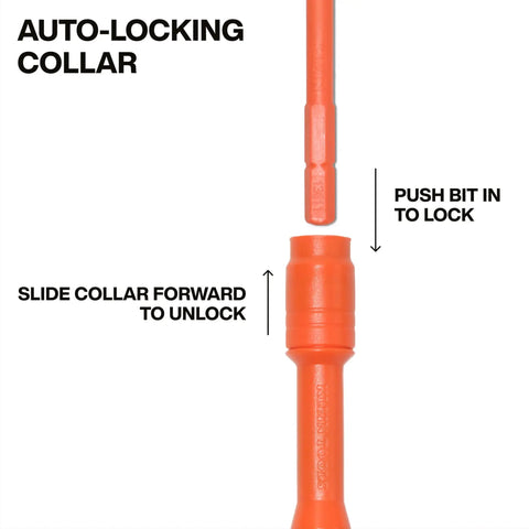 Insulated 10 In 2 Multi Bit Screwdriver Set With Auto Locking Collar 1000V Rated in-handle bit close-up showing locking feature