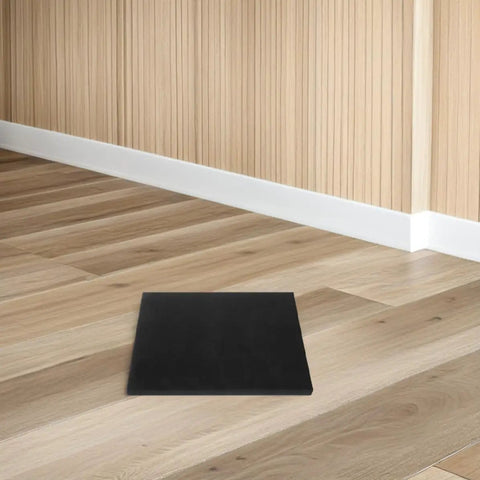 Polyurethane Foam Padding Sheet For Shipping And Packaging Pro Grade Cushioning Pad, black, placed on wooden floor