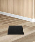 Black protective foam padding sheets for shipping electronics, glassware, and small business packaging on wooden floor