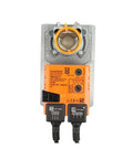Industrial Grade Damper Actuator With No Sweat Setup And Smooth Operation For 24 Volt Ac Dc Systems Featuring Rock Solid 20 Nm Torque Control And Built Tough Reliability. Front view with connectors and metal frame.