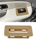 Rear Power Window Switch Trim Replacement For Escalade, Avalanche, Silverado shown installed and separate, beige