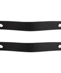 Black Leather Drawer Pulls 2 Piece Set Measuring 7 7/8 By 1 1/2 Inches Leather Handles For Cabinets And Dressers shown front view