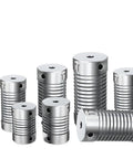 Premium Zinc Alloy Spring Shaft Coupling connects motor shafts to rotary encoders in various sizes for automation projects.