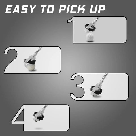 Step-by-step use of Telescopic Golf Ball Retriever With Spring Release Head And Locking Clip Water Resistant Grabber Tool