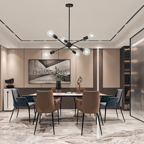 10 Light Black Sputnik Chandelier Pendant Lighting For Living Room Dining Room Kitchen Modern Retro Mid Century design