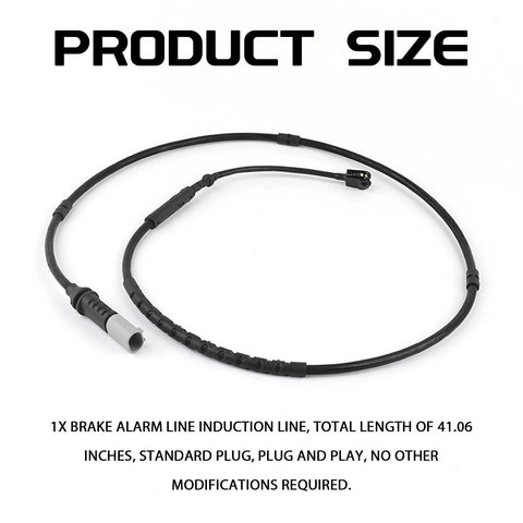 QKYS rear brake pad wear sensor cable for BMW, black wire with plug ends, 41.06 inch length