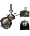 Slap These Dang Solid Ball Caster Wheels Onto Your Vintage Furniture Replacement Quiet Polyurethane Swivel Castors That Roll Smooth As Butter Across Hardwood Floors In Seconds, 360-degree view of a brown polyurethane caster.