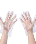 Clear 100 Pack Disposable Gloves One Size Fits Most For Kitchen Food Handling Cleaning Party Dining And Car Wash Thick Polyethylene PE