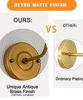 Comparison of unique antique brass finish vs ordinary plating for wall sconces.