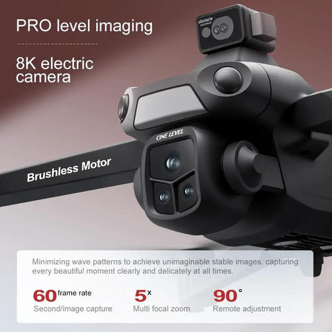Close-up of Dope 8K Camera GPS Drone showing 8K electric camera and brushless motor with pro level imaging details.