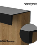 Matte Black Finger Pulls For Cabinets And Edge Drawer Handles For Kitchen, 5 Inch Hole Centers, close-up on installed pull