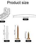Anti Tip Furniture Anchors Set 24 Pieces Stainless Steel Wall Anchors For Baby Proofing And Home Safety Includes 4 Fall Prevention Devices 6 Long Screws 6 Short Screws 6 Expansion Tubes And 2 Wire Ropes product size chart