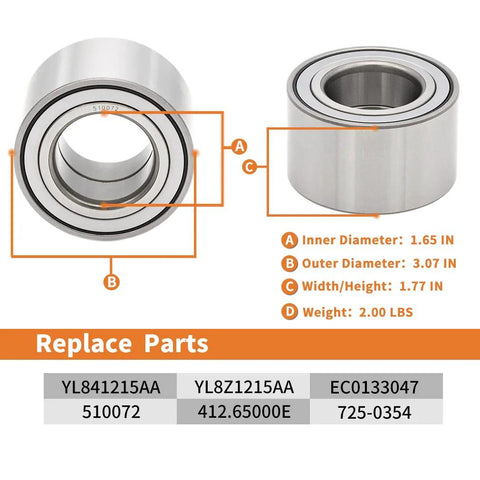 Front Wheel Bearing Assembly 510072 Compatible With Ford Escape 2001 2012 Mazda Tribute 2001 2011 Mercury Mariner 2005 2011 Fits Front Wheel Drive And All Wheel Drive Models For A Smooth Quiet Ride