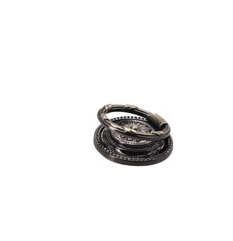 8 Pack Vintage Ring Pulls In Bronze Tone 37mm Diameter European Style Cabinet Dresser Drawer Hardware With 4mm Screws