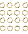 One Quarter Inch Brass Pipe Fittings With Female Threads Hex Lock Nuts And Flange Lock Nuts 16 Piece Set