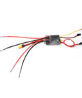 Dual 30A Brushed ESCs For 2 To 6S RC Vehicles Bidirectional Control With PWM Input And Superior Heat Dissipation, wiring visible