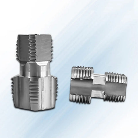 Heavy Duty Internal Pipe Threader For Water Pipe With Slick Threading Action No Sweat Operation Fits Standard Electric Drills showing threaded design.