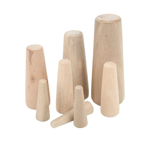 Soft Wood Plugs Set 20 Pcs Cone Shaped Emergency Cork Stopper Hull Repair Kit For Boats And Yachts - various cone sizes shown