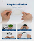 Installation steps for 12 Pack 4 Inch Ultra Thin LED Recessed Ceiling Lights With Junction Box Five CCT Dimmable.