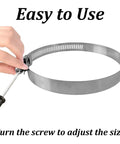 6 Pack Adjustable 3.5 Inch 304 Stainless Steel Hose Clamps Worm Gear Duct Clamp For Air Ducting Automotive Plumbing And Mechanical Applications Fits Three To Four Inch Hoses 78 To 101 Mm in use with screwdriver
