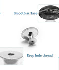 Gonna Love These Heavy Duty Stainless Steel Cabinet Knobs Featuring Abstract Grain Texture That Stay Rust Free and Deliver Solid Reliability for Quick Home Makeovers Without Any Fuss Two Piece Set, showing smooth surface and deep hole thread.