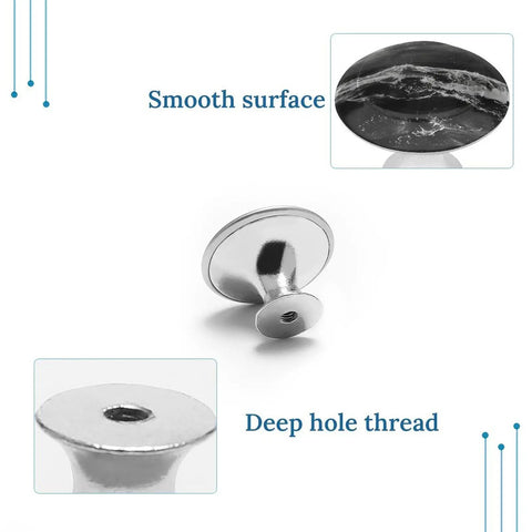 Gonna Love These Heavy Duty Stainless Steel Cabinet Knobs Featuring Abstract Grain Texture That Stay Rust Free and Deliver Solid Reliability for Quick Home Makeovers Without Any Fuss Two Piece Set, showing smooth surface and deep hole thread.