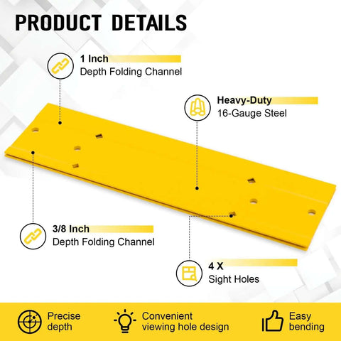 12 Inch Sheet Metal Bender Tool For Duct Bending And HVAC Projects With Dual Folding Depth Of Three Eighths Inch And One Inch Made From Carbon Steel
