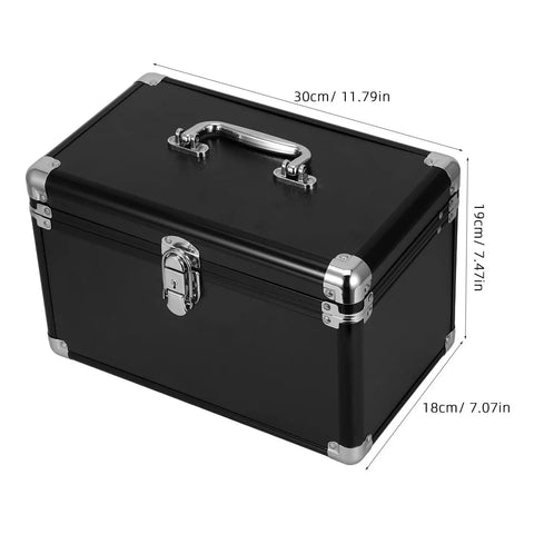 Portable Tool Organizer Box With Aluminum Frame And Dustproof Design Two Layer Sealed Clasp Storage For Small Devices And Sensors