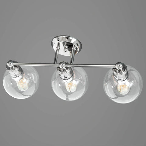 Three Light Coastal Vanity Light With Clear Glass Shades In Polished Nickel Finish For A Modern Beachy Bathroom Glow And Vibe