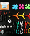 Complete Totally Hands On Electric Circuit Kit For Kids Diy STEM Learning Set with motors, bulbs, switches, and propellers.