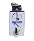 Top Tier Generic Electronic Selector For Game Vending Machines In Cool Silver Gray, front view with reject bar.