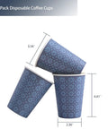 240 Pack 12 Oz Disposable Paper Cups Navy Floral Hot And Cold Bev Cups For Home Office Restaurant And Events Leak Proof