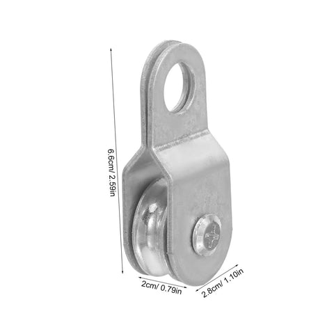 12 Pack Single Pulley Cable Load Guide Rollers For 6mm Rope With Swivel, Wire Rope Lifting Blocks For Outdoor Rigging And Hanging Accessories, Perfect For Garage, Gym, And DIY Projects. Metal pulley block 6.9cm x 2.8cm for 6mm rope