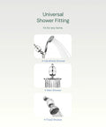 Universal shower fitting with handheld, rain, and fixed shower options for high output revitalizing shower filter in chrome finish SF400
