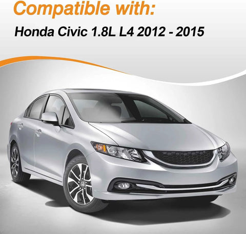 Silver Honda Civic 1.8L L4 2012-2015 compatible with Honda Civic 1.8L Beefed Up Engine Mount Set For 2012 2013 2014 2015