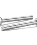 Ten Pack Of M6 X 65mm Flat Head Hex Socket Cap Screws In 304 Stainless Steel partially threaded, showing two screws with hex heads.